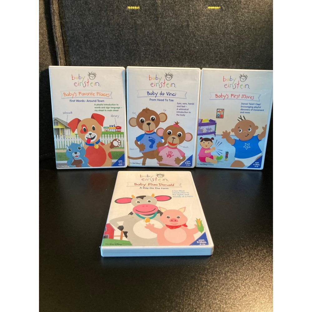 Baby Einstein DVD Lot 4 Disc Set Babys Favorite Places Da Vinci First Moves MacD